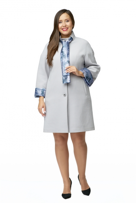 Женское пальто из текстиля с воротником 8008758