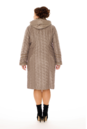 Женское пальто из текстиля с капюшоном, отделка искусственный мех 8011865-3