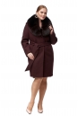 Женское пальто из текстиля с воротником, отделка песец 8012679