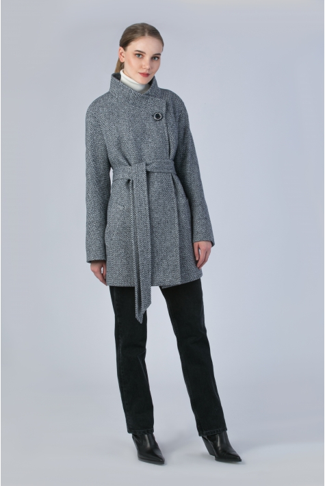Женское пальто из текстиля с воротником 8013051