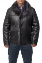 Мужская кожаная куртка из натуральной кожи на меху с воротником, отделка енот 8014357