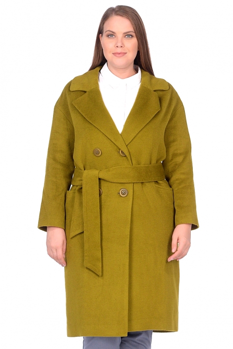 Женское пальто из текстиля с воротником 8015874