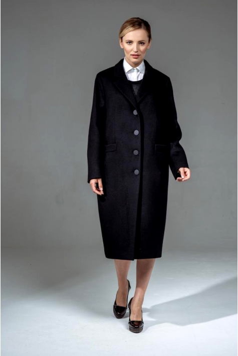 Женское пальто из текстиля с воротником 8015882