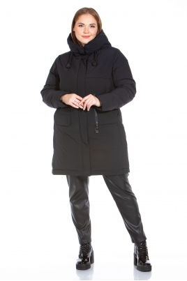 Шерстяное женское пальто из текстиля с капюшоном